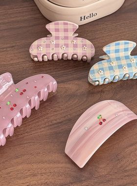 新款红钻樱桃醋酸发夹女高级感抓夹后脑勺发抓日常盘发鲨鱼夹发饰