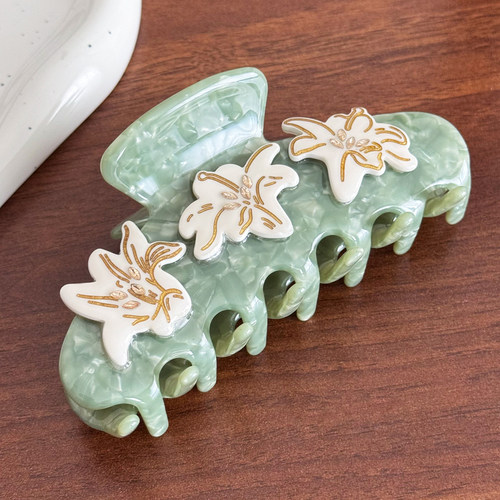 珍珠水晶发夹立体花朵夹子抓夹