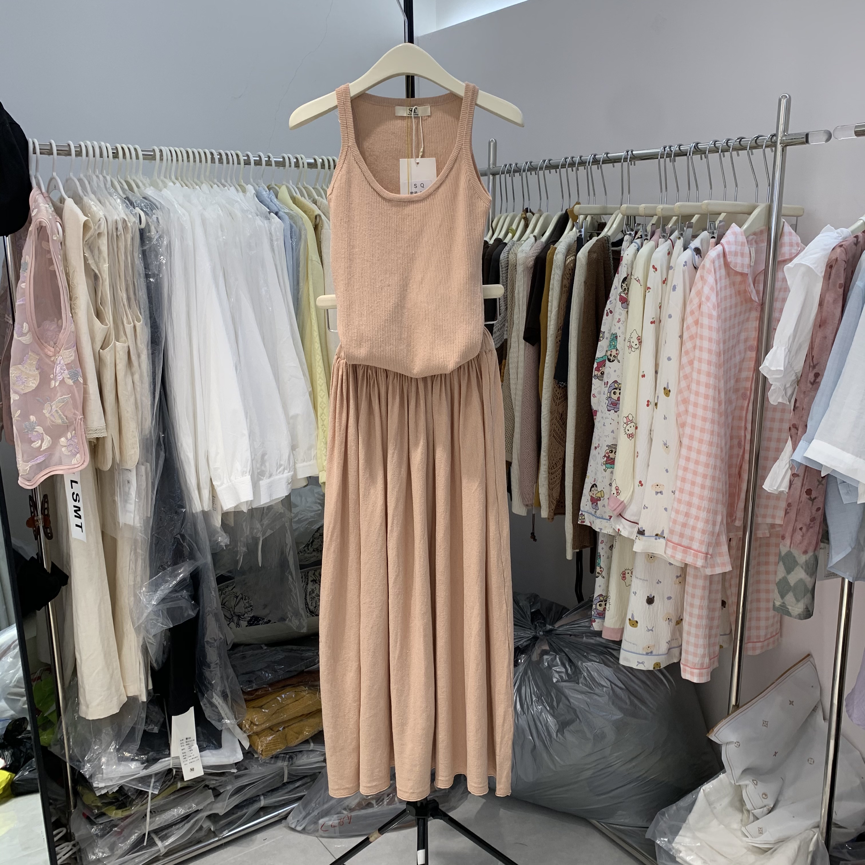 亚麻针织背心+裙子套装女2026韩系春款爆款小个子亚麻套装女2698