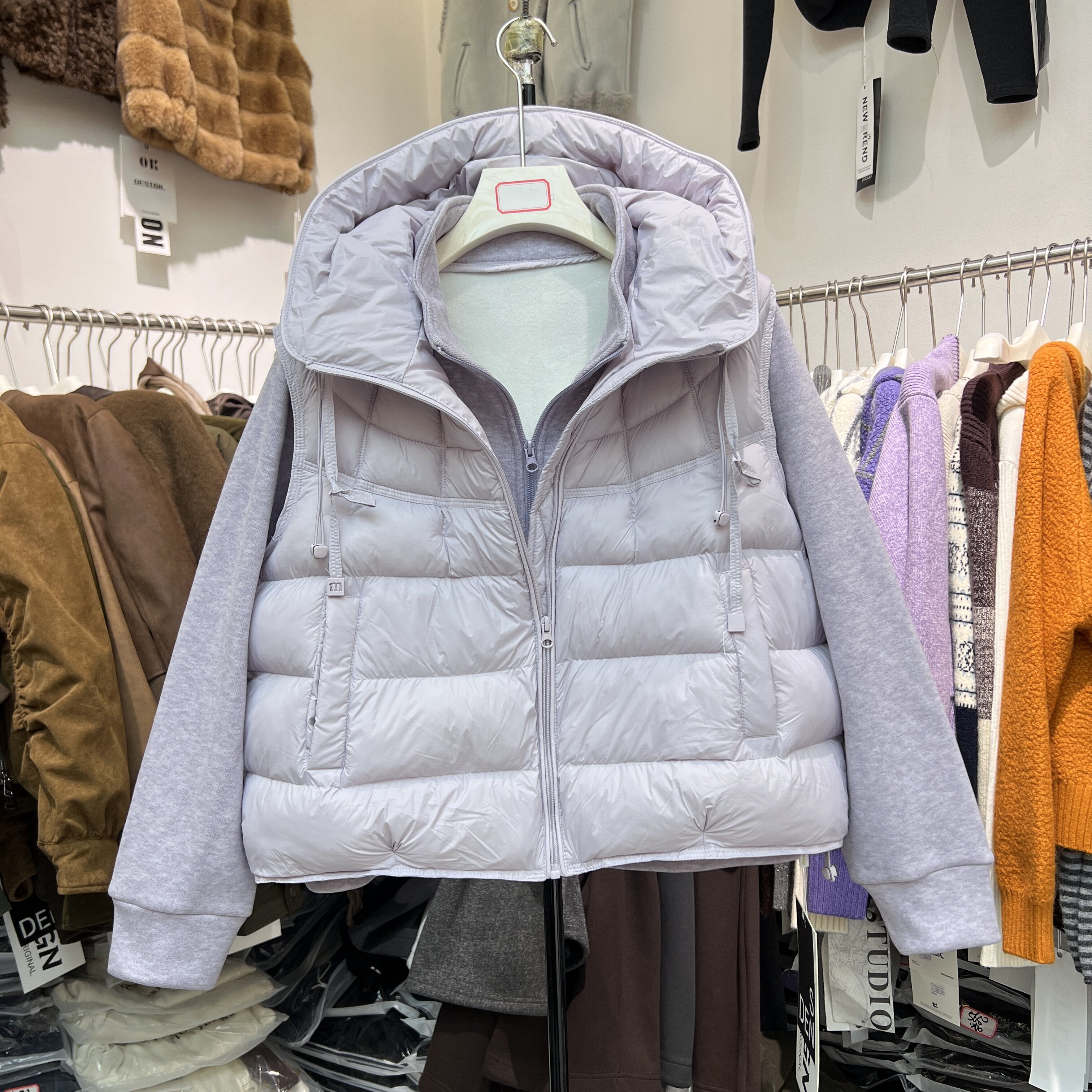 韩系连帽面包服马甲+立领加绒卫衣两件套装2026新款叠穿外套8623