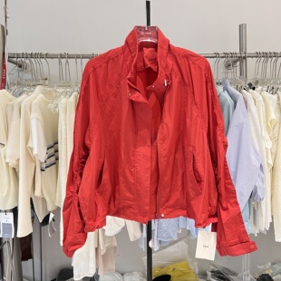 宽松休闲漂亮薄款 夹克外套27070 新款 韩系立领抽绳外套女2026春季