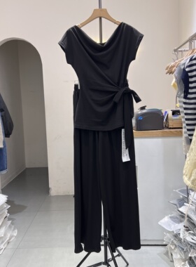 欧货2026夏季新款韩版设计短袖t恤上衣女+阔腿裤休闲两件套装6123