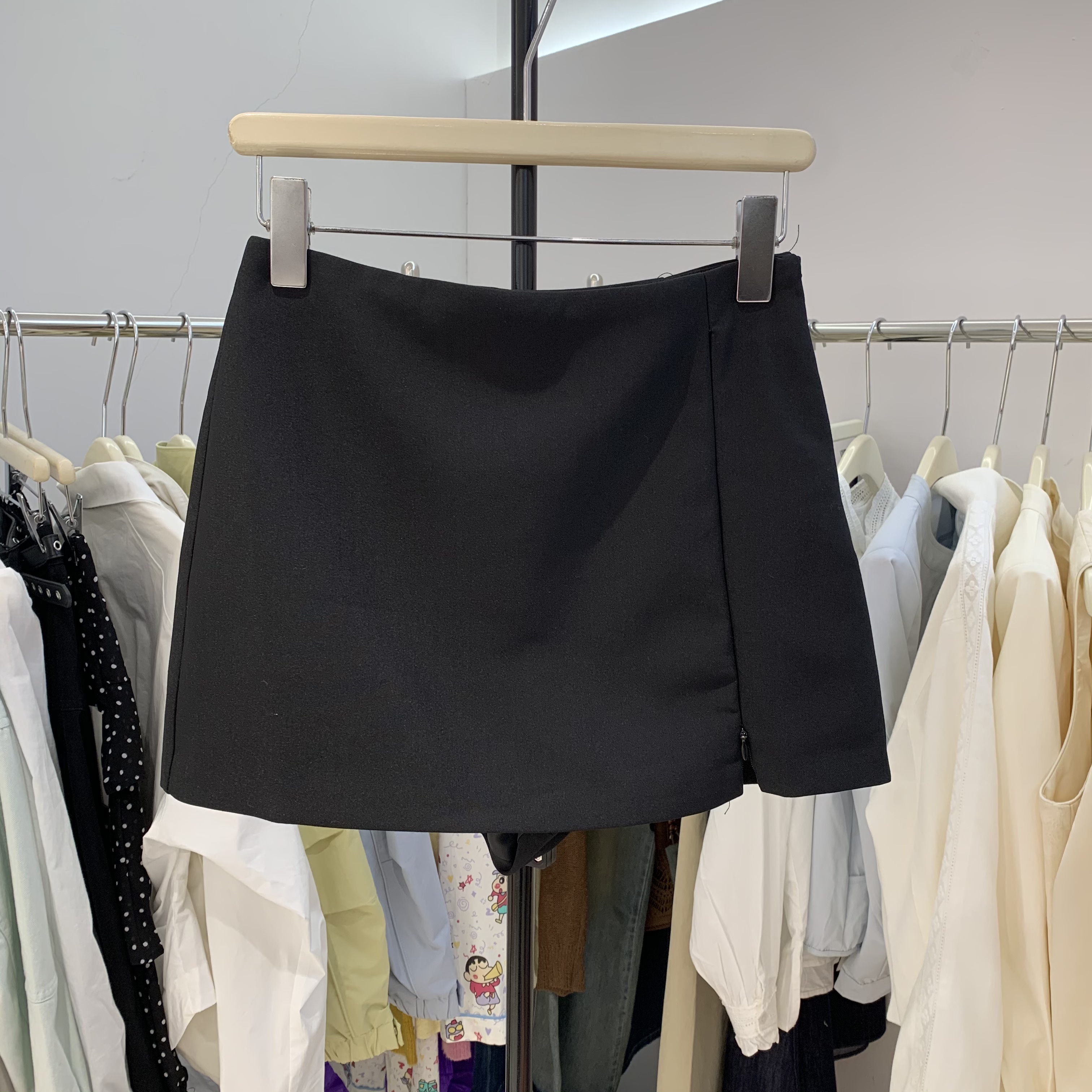 2026春季新款韩版气质高腰显瘦西装半身裙裤拉链A字短裙子73626