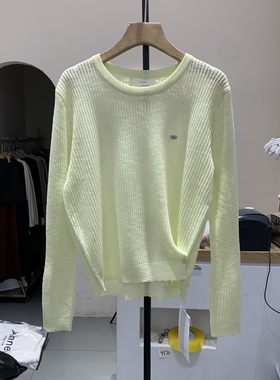 2026春季新款韩版时尚圆领镂空针织衫宽松显瘦百搭毛衣上衣56390