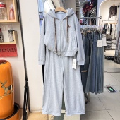 女装 套装 2026春季 新款 两件套010 时尚 拉链开衫 休闲连帽卫衣阔腿裤