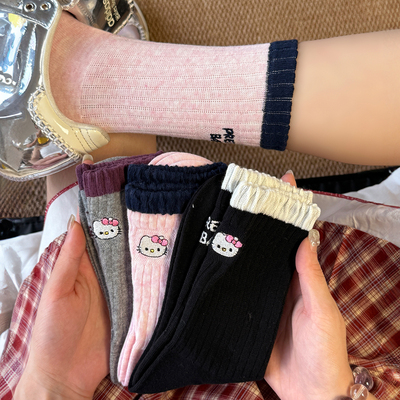 中筒小众甜美感女生无骨袜