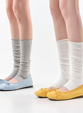 芭蕾风踩脚堆堆袜套白色袜子女夏季薄款透气半掌腿套浅灰色小腿袜