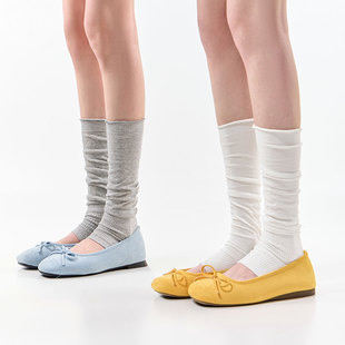 芭蕾风踩脚堆堆袜套白色袜子女夏季 透气半掌腿套浅灰色小腿袜 薄款