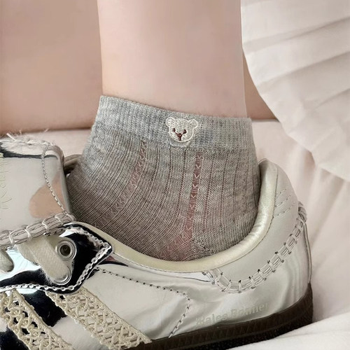 白色袜子女短袜夏季薄款纯棉透气网眼女生可爱小白袜德训鞋短筒袜