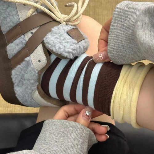 春秋口叠穿新款小众设计师堆堆袜