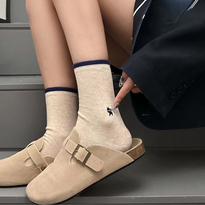 中筒袜ins潮纯棉春秋款