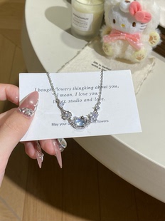 轻奢小众天然海蓝宝星星手链hollow kitty 女锆石手串手饰她屿