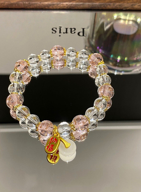 招财纳福手串手链女生轻奢寺庙文创饰品景区香灰琉璃手串她屿