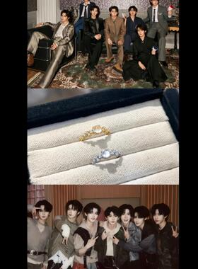 925银戒指 时代少年团应援色戒指日进斗金周边对戒时尚粉丝应援