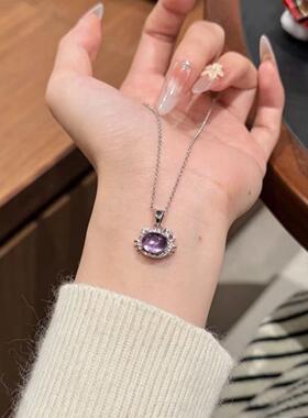合金项链 赵露思应援色紫色项链紫水礼物不掉色送女生礼物爆款
