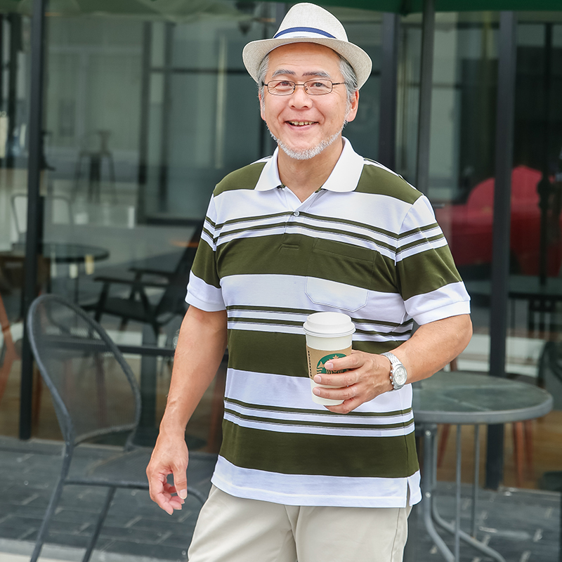 爸爸短袖t恤polo衫中老年人夏装