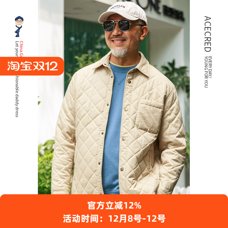 爸爸棉服中年薄款宽松