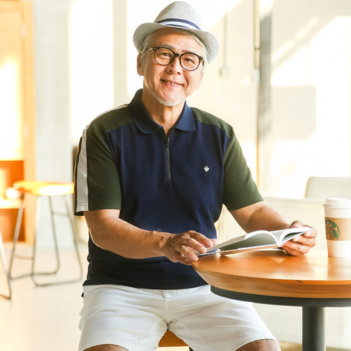 爸爸短袖polo衫中老年人男装