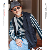 中年爸爸马甲春装 背心中老年宽松马夹老人爷爷坎肩春秋 两面穿薄款