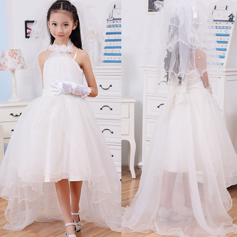 女童公主裙小孩演出服燕尾白色婚纱裙童装中大童长裙儿童拖尾礼服在类目 童装/婴儿装/亲子装, 儿童礼服中 - 来自Buy2taobao.com提供专业的淘宝代购服务