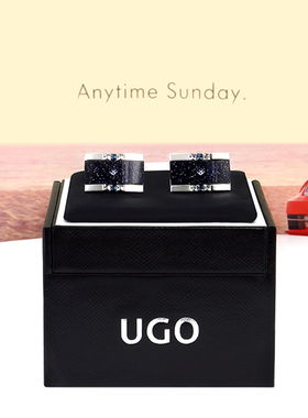 UGO原装进口袖扣男士轻奢星空石法式袖口钉男朋友礼物私人定制