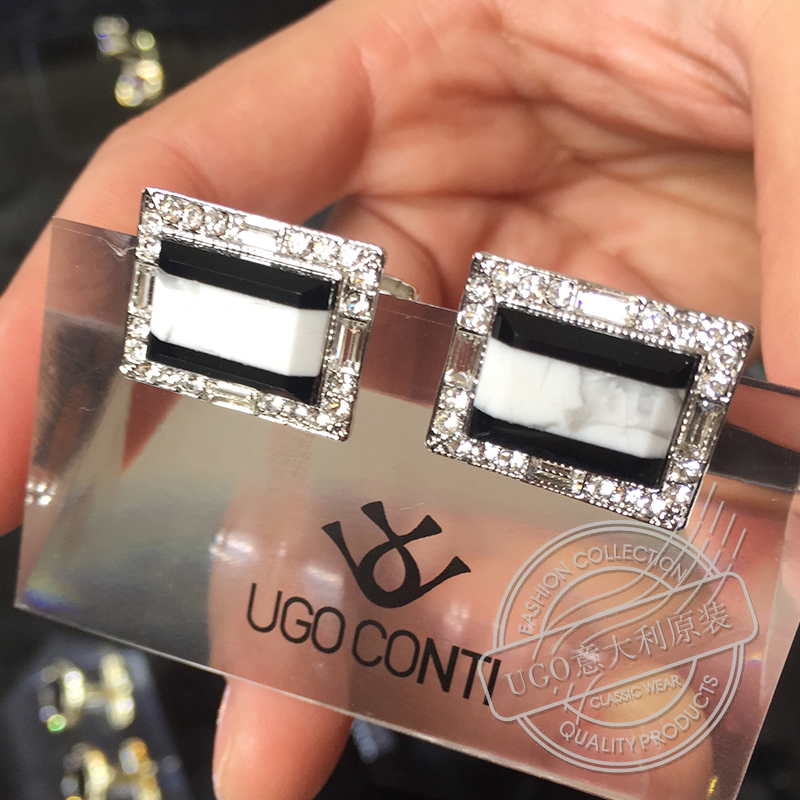 意大利进口云母石袖扣男高级礼物