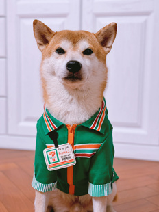 Nick财网红狗狗衣服秋冬保暖711店员卫衣柴犬法斗宠物拉链衣服