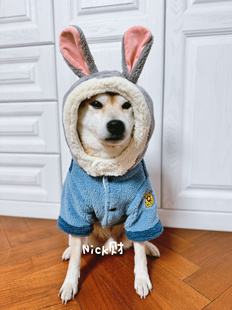 Nick财迪士尼狗狗衣服尼克朱迪冬季 保暖棉服狗狗秋冬连帽宠物卫衣