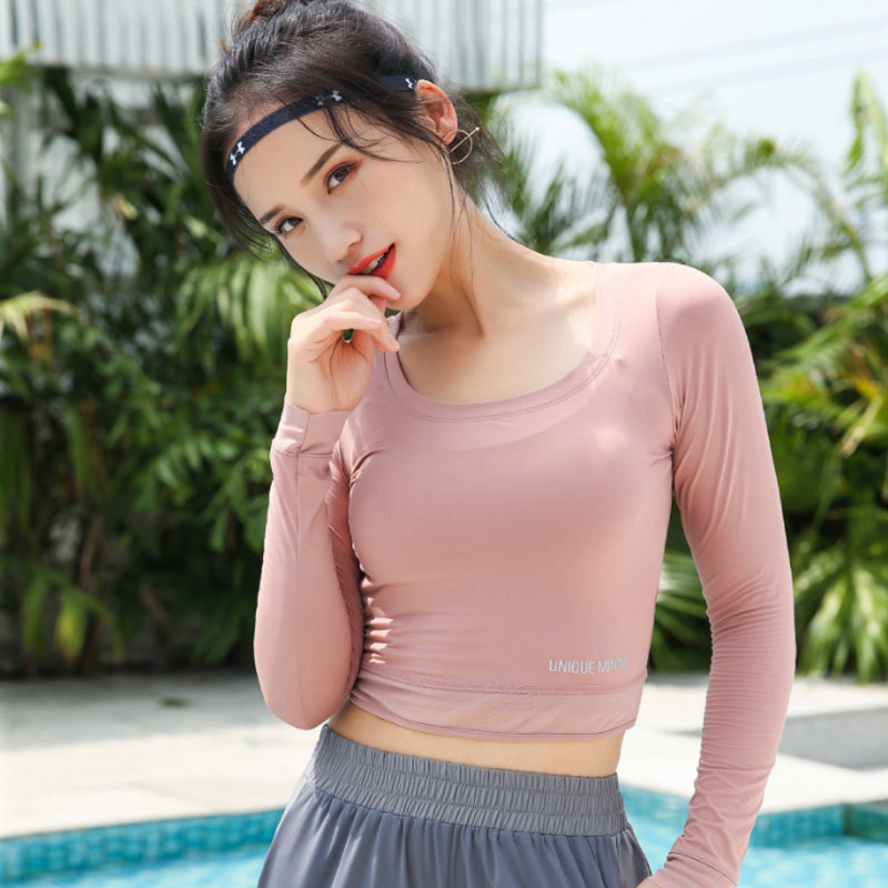 motion jacket Bodybuilding Tight fitting run Elastic force Quick drying have cash less than that is registered in the accounts Navel Long sleeve Yoga suit 2018 Net red paragraphin the Sportswear/Casual Clothing , Fitness Apparel , Fitness clothing  category - from Buy2taobao.com to provide professional Taobao agent buy service
