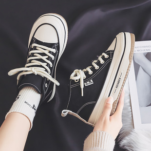 女加绒加棉保暖球鞋 棉鞋 冬季 韩版 新款 23101D人本高帮帆布鞋