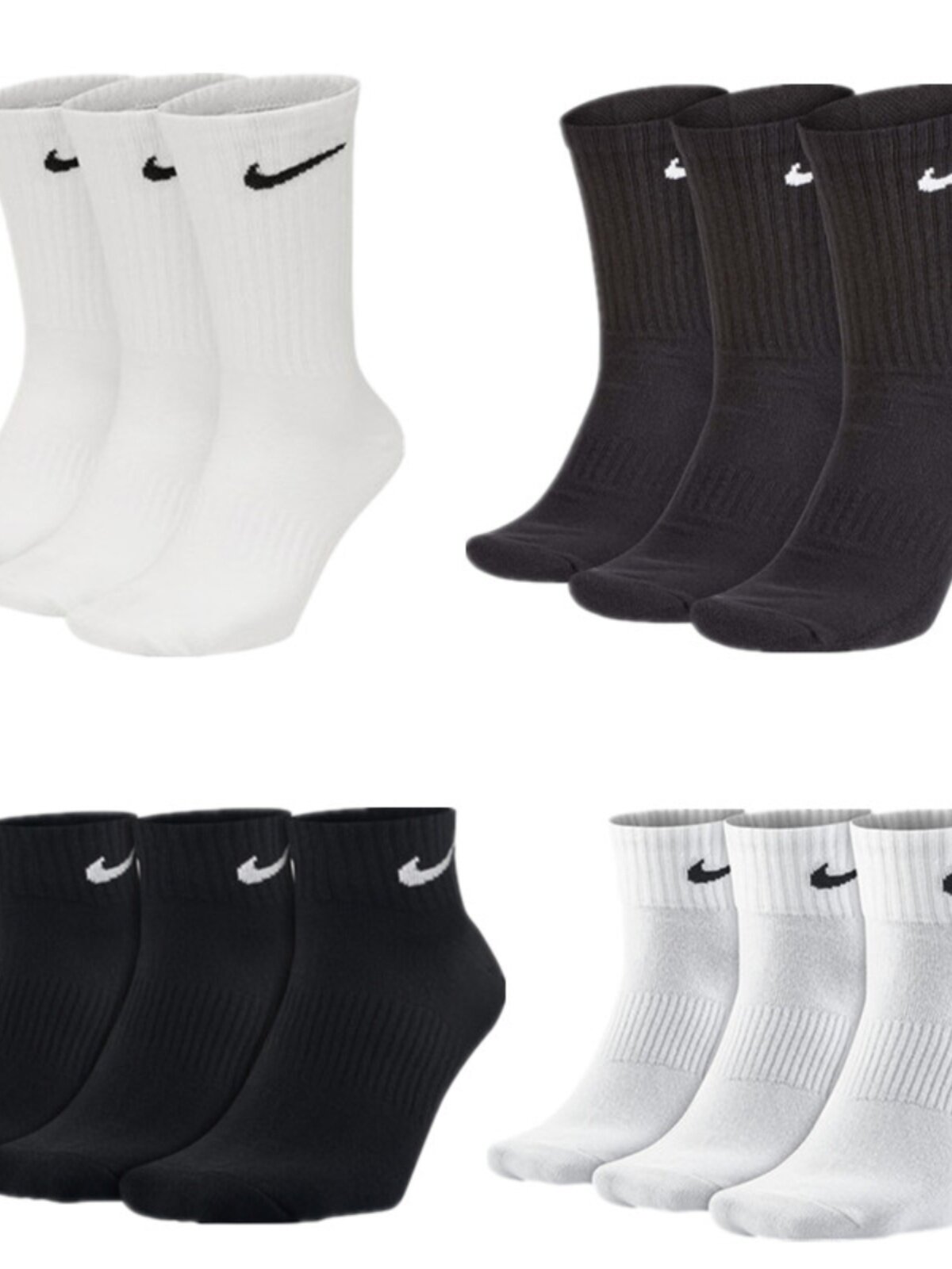 NIKE's genuine men's and women's 2023 new three-pair sports high-top mid-length autumn and winter breathable towel sole socks thumbnail 8
