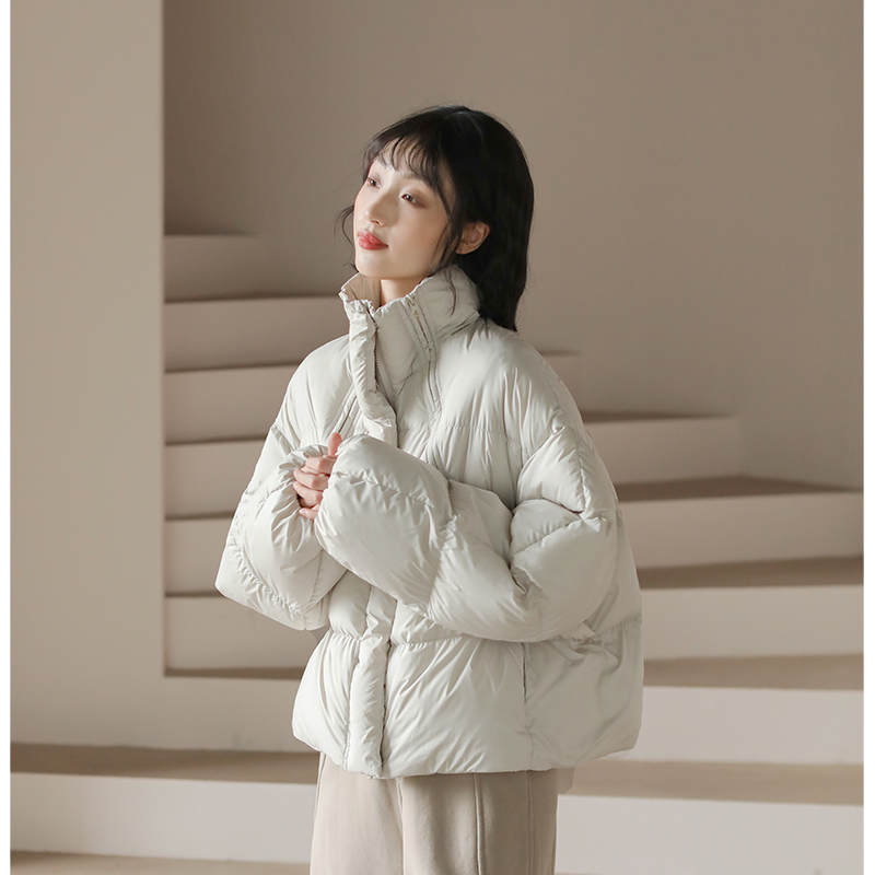 短款立领双开口90白鸭绒羽绒服