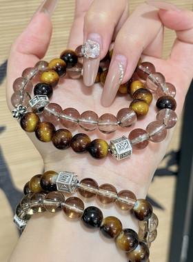 财虎眼叠戴显白高级感手串小众设计送女友情人节