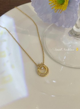 月光蝴蝶花环项链女ins轻奢甜美高级色气质小众颈链圣诞节