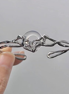 中式镂空圆形平安扣不规则手镯手链清冷国风国潮气质高级小众