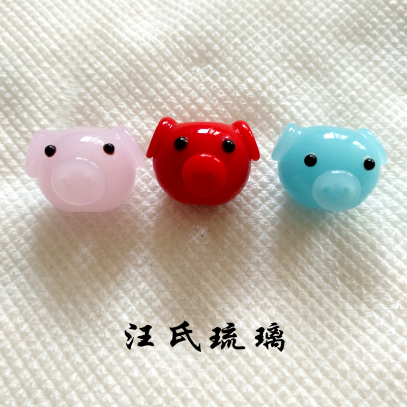 小猪项链吊坠琉璃珠满包邮