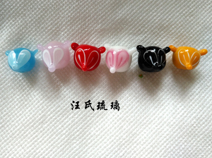 手工艺品可爱小狐狸琉璃珠日式项链手链时尚新品蜻蜓玉DIY挂件珠