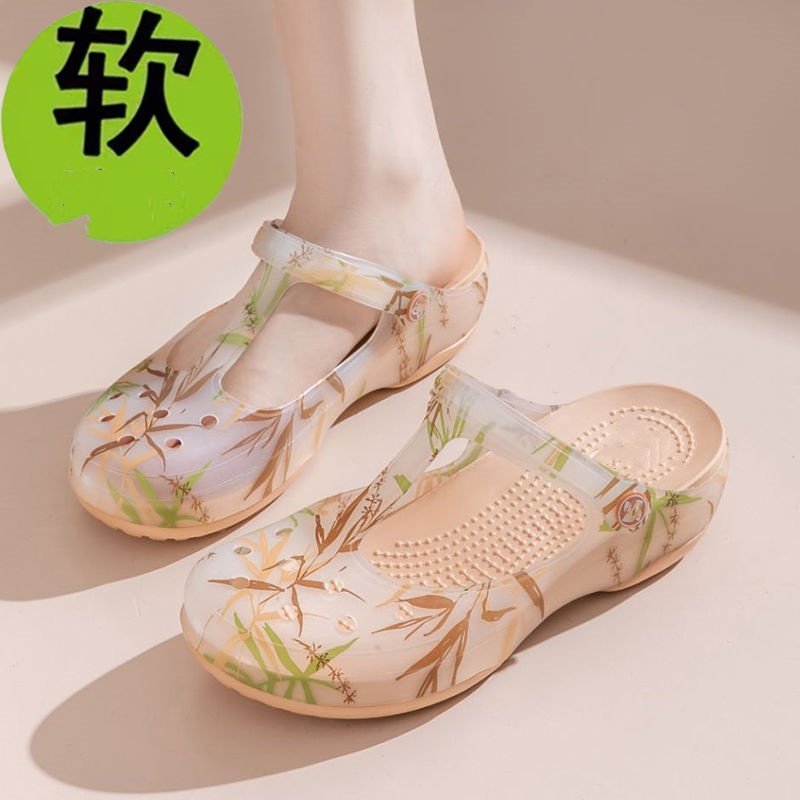 玛丽珍女爆款洞洞鞋女防滑2025夏季新款包头凉拖鞋轻便透气凉鞋草