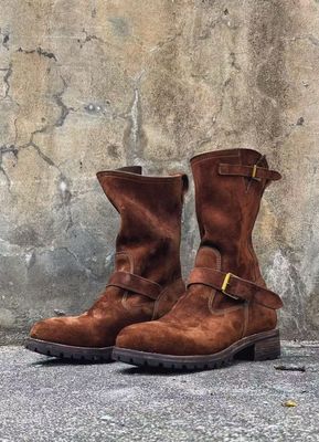 美国julian复古kudu野羚羊皮roadchamp工程师靴engineer boots