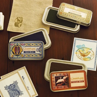 月猫CQ铁盒包邮复古彩色橡皮章