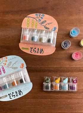 月猫蚕豆印台手帐橡皮章布用Tsukineko VersaCraft四色印泥