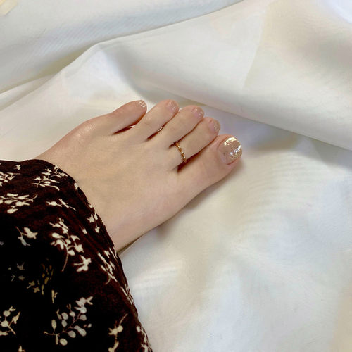 ins法式高级复古脚戒包金设计款