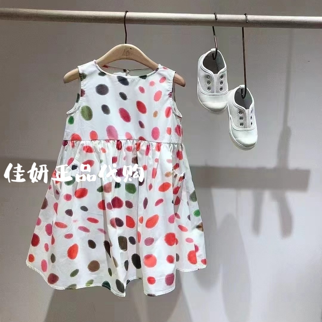 Mitti童装专柜正品25年夏款女童圆领波点无袖连衣裙MW53018212