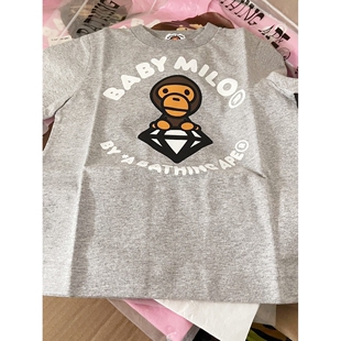 日系潮牌2025新款夏装男童短袖T恤钻石印花宽松休闲上衣中大童装