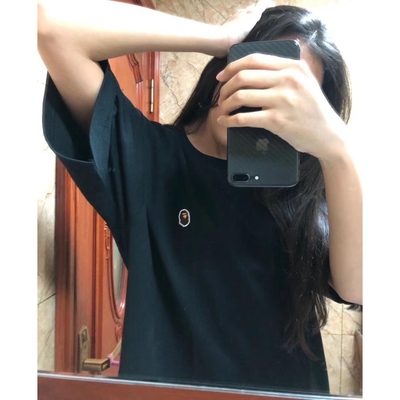 日系潮牌BAPE猿人头徽章刺绣小标潮流休闲体恤男女童亲子短袖t恤