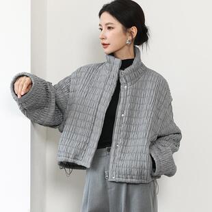 DianThia2025爆款秋冬季软棉服外套女立领抽绳洋气超好看短款上衣