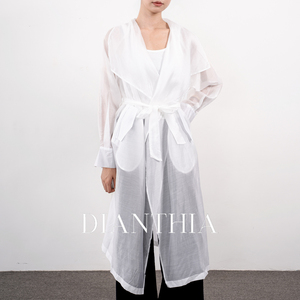 DianThia天丝防晒外套女夏高级感轻奢洋气宽松微透白色长袖风衣薄