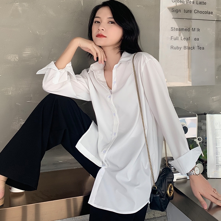 2025男友风白色经典衬衫垂感抗皱