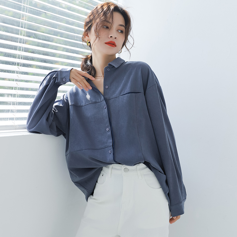 亮丝外穿百搭风设计感小众衬衫