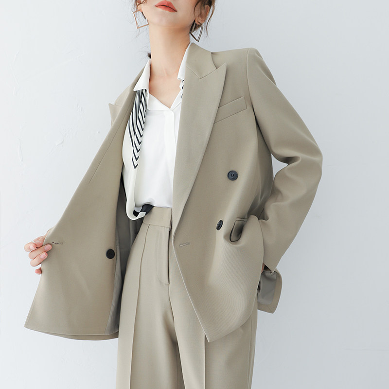 高级感西装套装女2026春季款ol通勤设计感羊毛职业休闲西服两件套